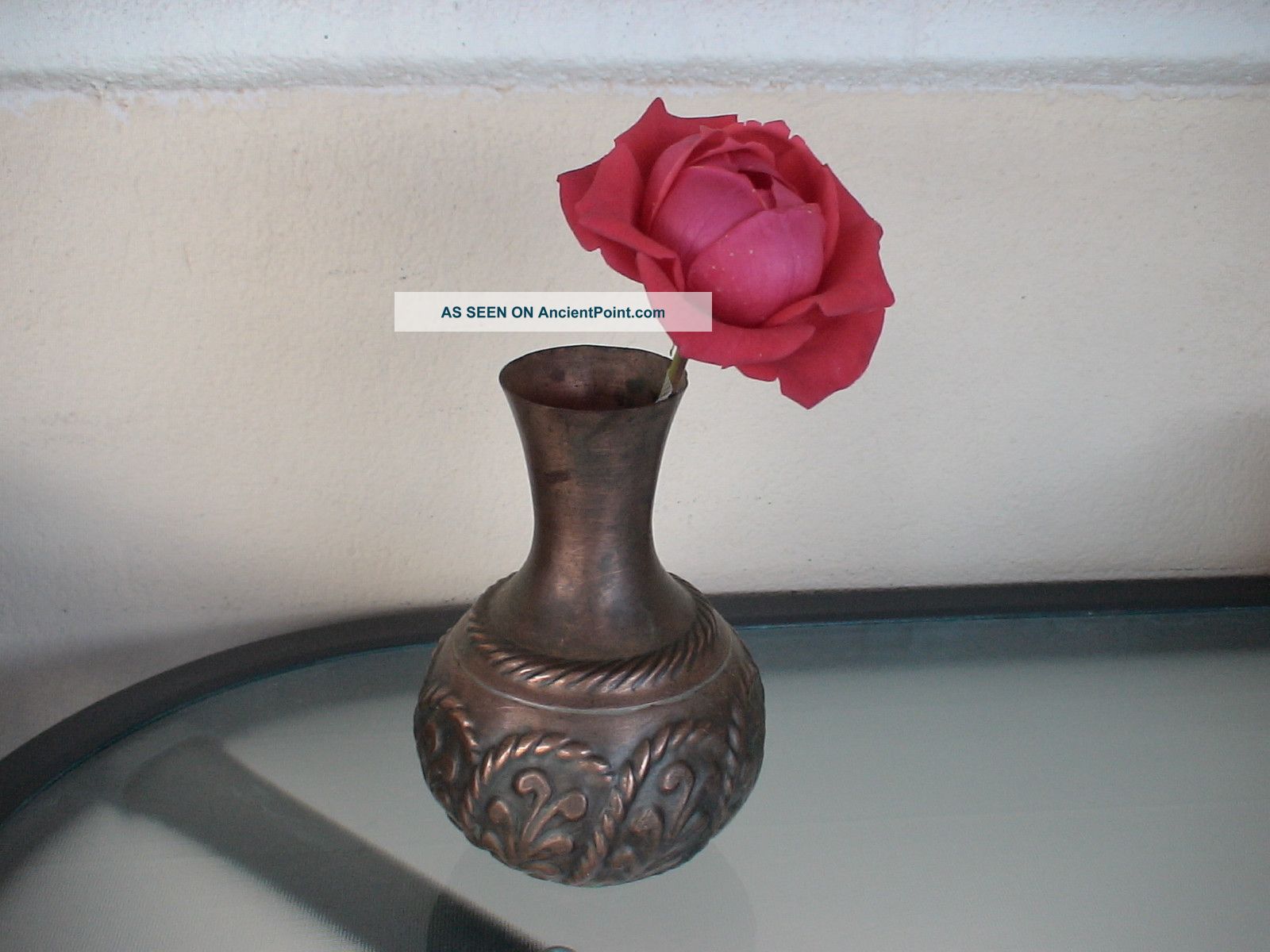 Vintage Antique Brass Vase Metalware photo