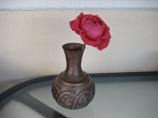 Vintage Antique Brass Vase photo