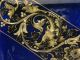 Exceptional Gold Gilt Hallmarked Blue Glazed Porcelain Tray 19c. Platters & Trays photo 2