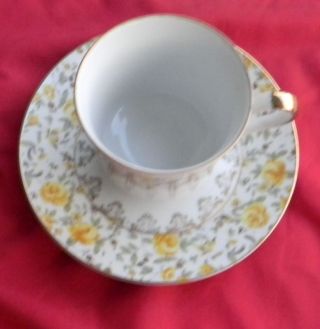 Ardco Dallas Texas Yellow Roses Tea Cup Saucer Porcelain photo