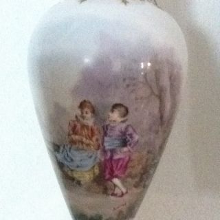 Estate Antique French Porcelain Sevres Urn Vase Signed W Lid photo