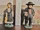 Antique Man & Woman Cast Iron Figurine Set: Preacher & Wife W/ Paint Metalware photo 1