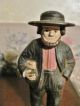 Antique Man & Woman Cast Iron Figurine Set: Preacher & Wife W/ Paint Metalware photo 8