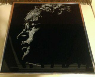 Reverse Hand Etched Glass Picture John Lennon photo