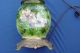 Antique Signed Hand Painted Floral Majolica Art Pottery Pinch Base Electric Lamp Lamps photo 1