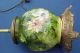 Antique Signed Hand Painted Floral Majolica Art Pottery Pinch Base Electric Lamp Lamps photo 3