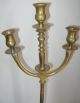Great Pair Of Antique French Brass Candleholders - Very Tall Metalware photo 5