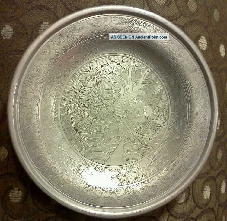 Vintage Huikee Swatow Pewter Small Plate Metalware photo