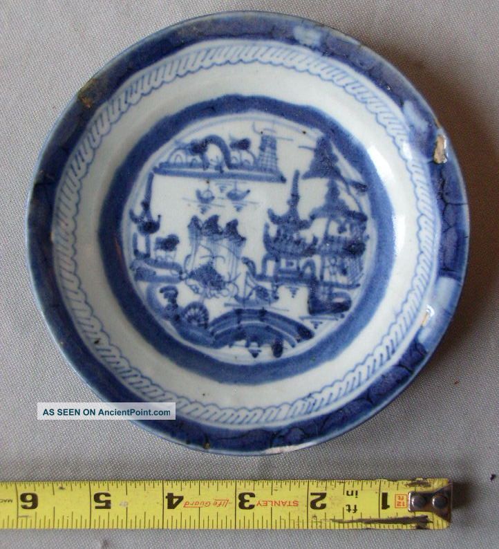 Antique Chinese Canton Export Porcelain Early 19th Century Salad Desert Plate Nr Plates photo