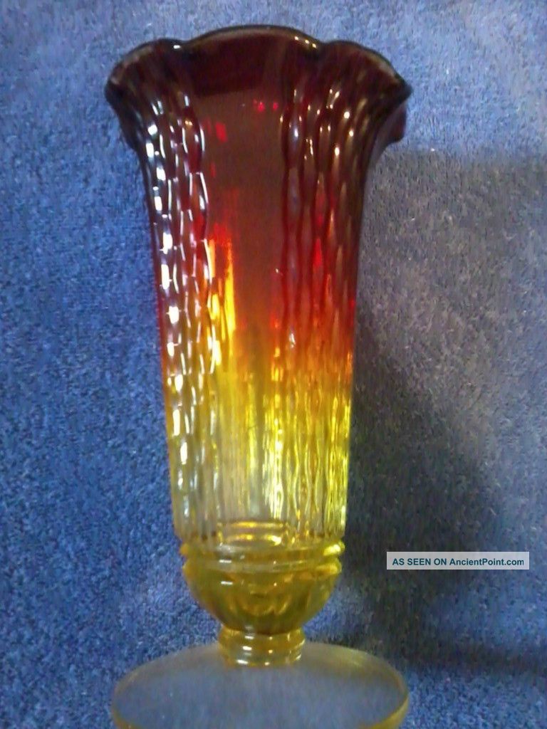 Gorgeous Turn - Of - The - Century True Amberina Glass Vase Vases photo