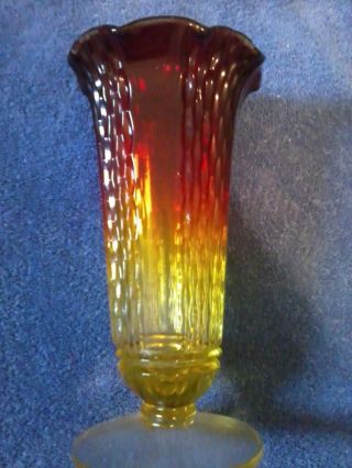 Gorgeous Turn - Of - The - Century True Amberina Glass Vase photo