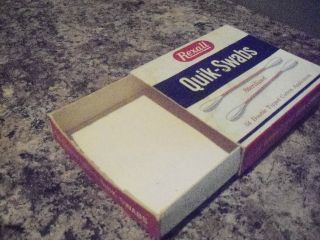 Vintage Q Tip Box Rexall Brand Advertising Not Tin But Cardboard Maybe 1947 photo