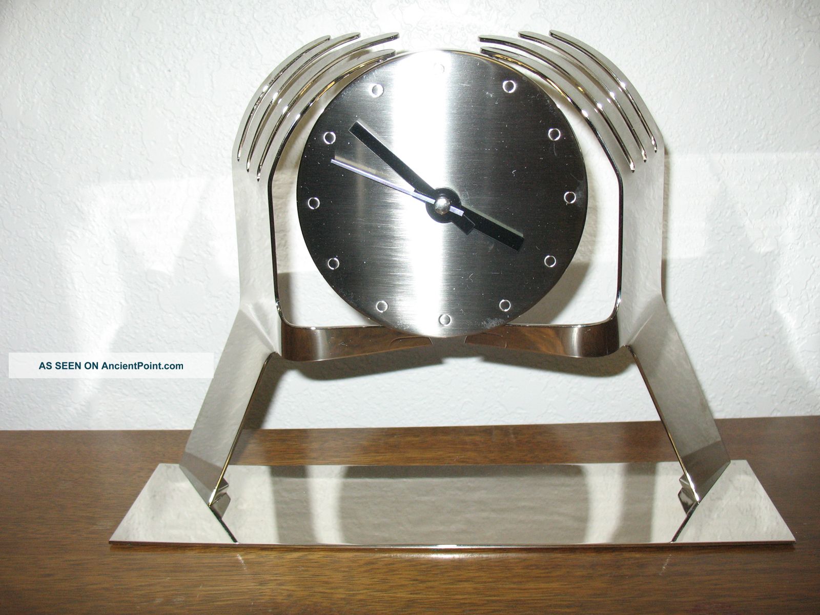 Hagenauer Style Clock Karl Schmidt Machine Age Art Deco Rohde Weber Deskey Era Metalware photo