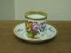 Delvaux Paris French Limoges Porcelain Chocolate Cup & Saucer Hand Painted Flora Cups & Saucers photo 4