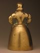 Charming Elizabethan Antique Brass Chatelaine Lady Table Bell With Feet Clapper Metalware photo 2