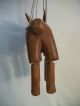 Vintage Primitive Folk Art Carved Wood Jointed Rabbit Puppet. Carved Figures photo 3