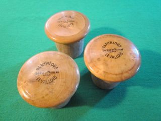 Vintage French Wood Topped Corks (scientific/apothecary?) Set Of 3 photo