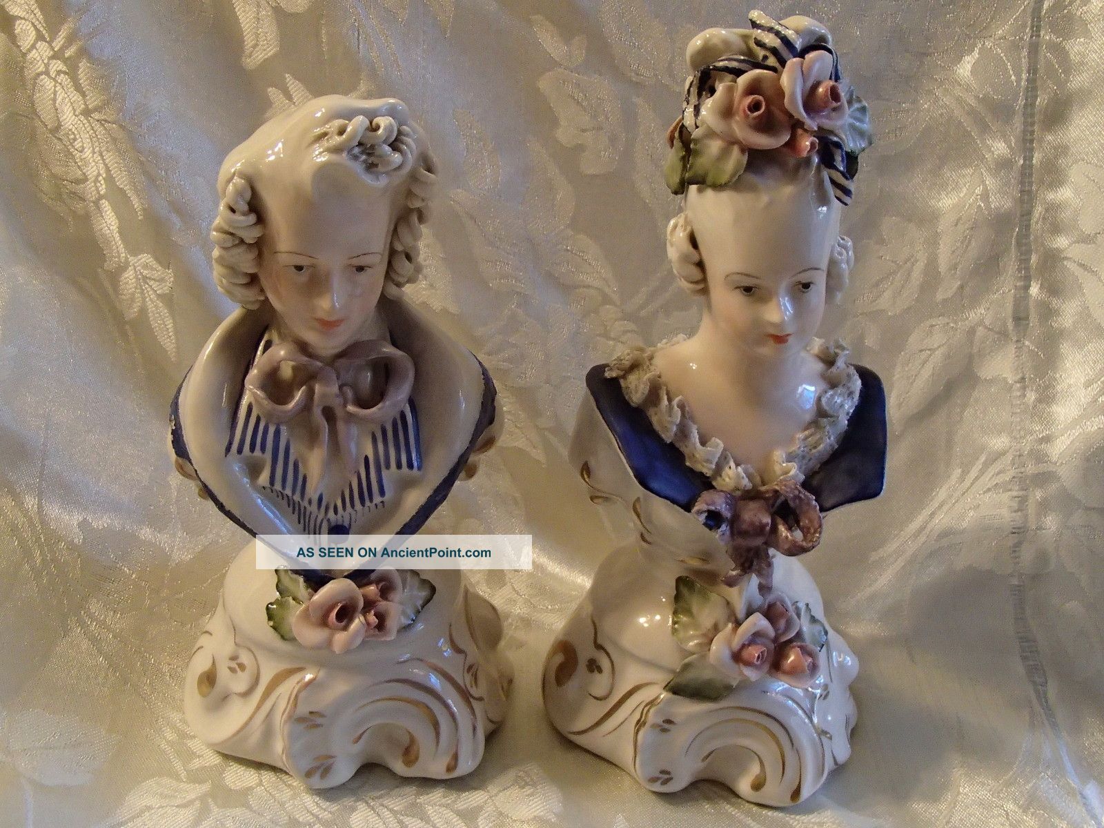 Hand Painted Cordey Man & Woman 5022 & 5023 Figurines photo