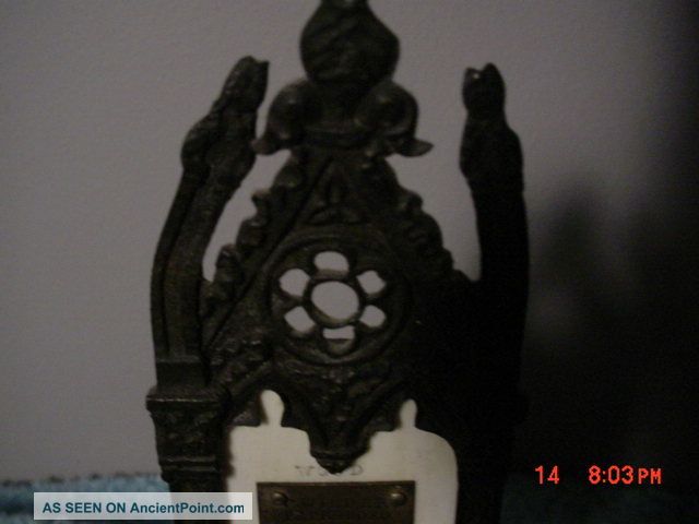 American Thermometer Desk Bronze Gothic Revival 1880s Chas Wilder Price Reduced Metalware photo