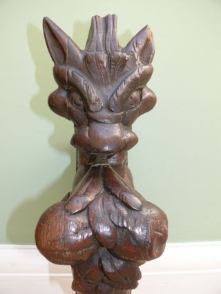 18thc Gothic Oak Carved Gargoyle Figur photo
