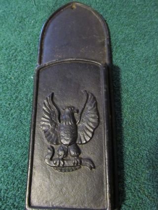 Vintage Castiron Match Holder - For Fireplace Matches - Has Eagle photo