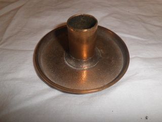 Very Early Round Brass Canldestick photo