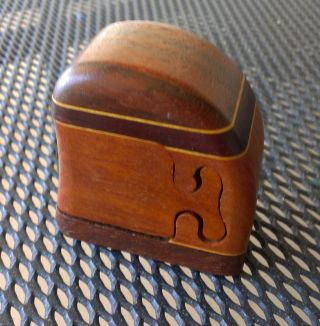 Handcrafted Wooden Inlaid Stamp Roll Dispenser photo