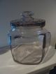 Antique Humidor Or Biscuit 6 Sided Glass Jar Turning Purple Jars photo 1