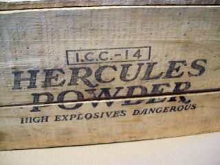 Antique Hercules Powder High Explosives Wooden Crate Check It Out photo
