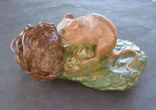 Alfred Jean Foretay Cold Painted Spelter Casting - The Rat & The Oyster - Signed photo