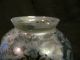 Antique Victorian Clear To Blue & Acid Etched Oil Lamp Shade Other photo 10