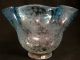 Antique Victorian Clear To Blue & Acid Etched Oil Lamp Shade Other photo 6
