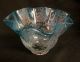 Antique Victorian Clear To Blue & Acid Etched Oil Lamp Shade Other photo 7