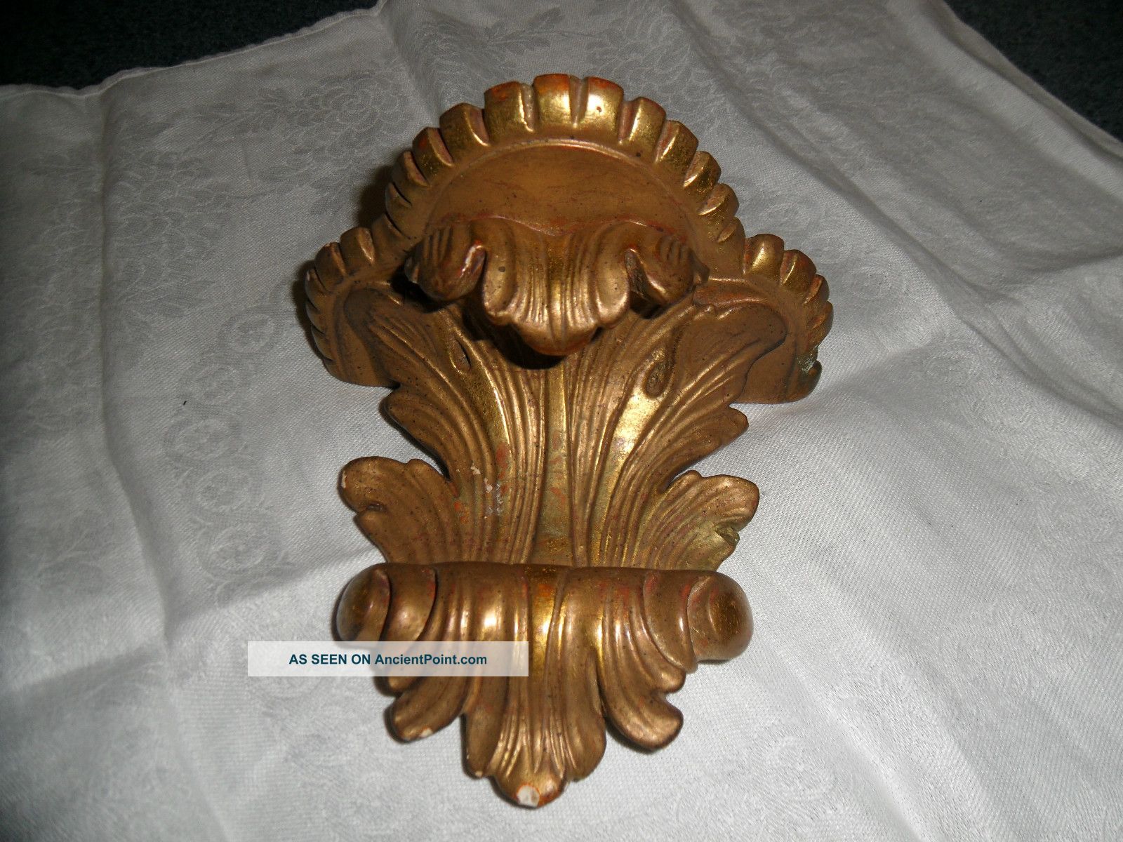 Vintage Gold Gilt Plaster Wall Shelf Sconce Other photo