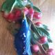 Chalkware Wall Plaque Blue Bird With Cherries Hanging Figurines photo 2