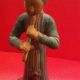 1800 Antique Asian Statue Hand Made Lady Playing Flute Must See Figurines photo 4