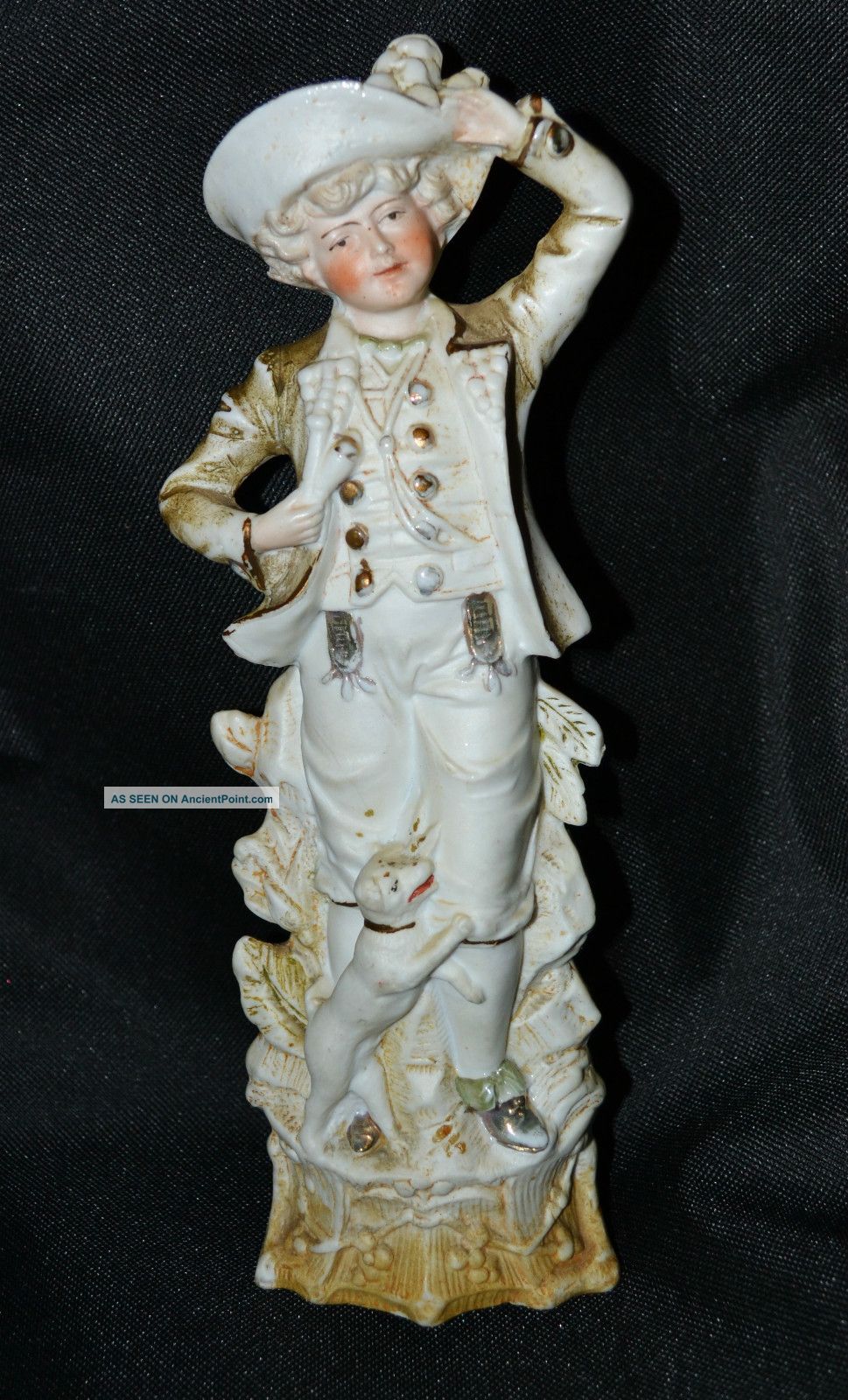 Antique 1880 ' S Carl Schneider Dep Gold Trimmed Bisque Male Figurine 10 