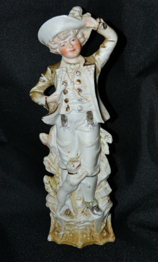 Antique 1880 ' S Carl Schneider Dep Gold Trimmed Bisque Male Figurine 10 