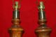 Antique Pair Wooden Lamps Excellent Working Shape Lamps photo 10