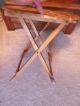 Old Antique Vintage Wooden Folding Tray Side Table Hand Painted Unique Unusual Trays photo 3