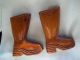 Pair Handcarved Wood Boots By Artist Art Gallant New Brunswick Dieppe Canada Carved Figures photo 4