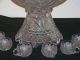 Imperial Sparkling Crystal Glass Punch Bowl W/stand Abp Diamond Pattern Set Bowls photo 3