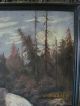 Antique Primitive Adirondack Forest Oil Painting On Canvas Other photo 10