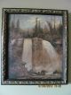 Antique Primitive Adirondack Forest Oil Painting On Canvas Other photo 1