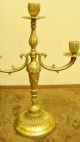 French Antique Pair Of Gilt Bronze Candelabras 3 Arms Metalware photo 2