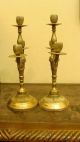 French Antique Pair Of Gilt Bronze Candelabras 3 Arms Metalware photo 3
