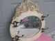 Antique Wood Mirror With 4 Hanging Coat Hooks Beveled Mirror Mirrors photo 4