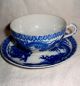 60yr Occupied Japan Blue Willow Dragons Wtriangle & Spiral Cup +saucer No Damage Cups & Saucers photo 1