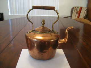 Classic 19thc Large American Copper Tea Hot Water Kettle photo