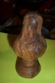 Vintage Olive Wood ? Hand Carved Figurine / Sculpture Bust Woman Folk Art N0 R Carved Figures photo 3